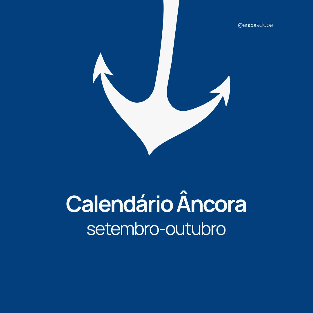 Navy post with the club's white anchor and the title Calendário Âncora, September to October